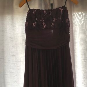 Plum color David’s bridal dress